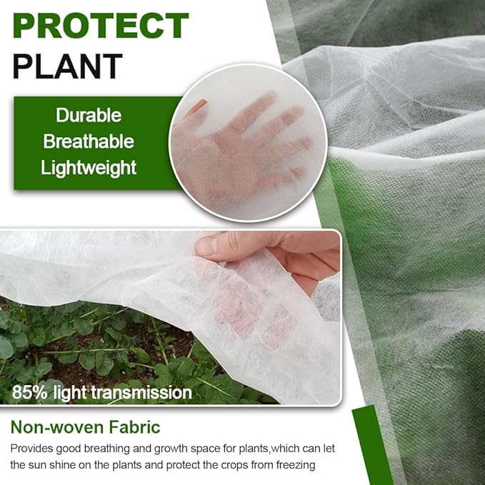 Plant Covers Freeze Protection 10 x 50 FT 1.2oz/yd² Frost Cloth Blankets for Outdoor Plants in Winter, Floating Row Cover for Vegetable Garden
