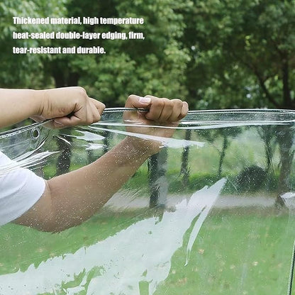 12' x 16' Clear Vinyl Tarp, PVC 14 Mil Tarpaulin, Clear Tarps with Grommets, Duty Heavy Tear Resistant Cover for Camping, Plants Greenhouse, Cars, Patio and Pavilion
