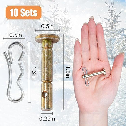 Biggun 10 Sets of Shear Pins & Cotter Pins for Snowblower - 738-04124 and 714-04040 Replacement Shear Pin Kits Compatible with MTD Craftsman Cub Cadet Troy Bilt Snowblowers