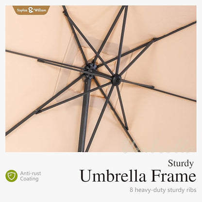 Sophia & William Cantilever Patio Umbrellas Offset Outdoor Umbrellas