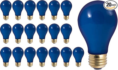 GoodBulb 60W Plant Grow Light Bulb Blue Grow Light A19 Shape & E26 Base High Output Grow Light Blue Light Color Pack of 20 Bulbs