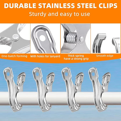 Greenhouse Clips 80 pcs for Garden Netting, Stainless Steel Garden Clips with Strong Grip keep Plant Cover or Shade Cloth securely, Garden Clamps Use on 3/8″, 1/2″, 3/4″ Hoops