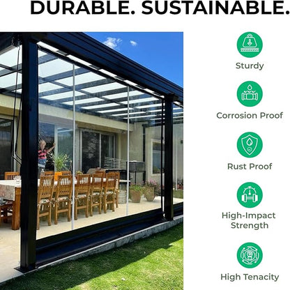 Aluminum H Connectors - Fits 4mm, 6mm, 8mm, or 10mm Twin-Wall Greenhouse Panels, Join 2 Pieces of Panels Together, 4-Foot Length, 10 Pieces (4mm Aluminum H Connectors)