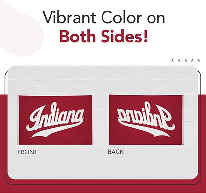 Indiana Hoosiers 5' x 8' College Sports Printed Flag - NCAA Licensed - Nylon - School Banner (White, Red)