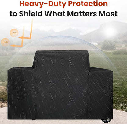 BAC776 Grill Cover for Traeger Woodridge Pro & Elite - 600D Heavy Duty Polyester Cover, BBQ Cover with Special Anti-Fading and UV Protection Propertie, Waterproof Outdoor Replacement (Black)