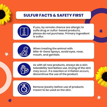 Mite Killer Spray by Mite-B-Gone — Kills Human Mites, Dust, Spider, Rat, Carpet & Bird Mites in Homes, Furniture, Bedding, Auto & On Animals | Non-Toxic | Kid & Pet Safe | 32oz Spray