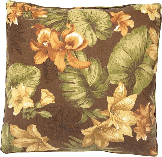 BrylaneHome Indoor/Outdoor Chair Pads (Set of 4) - 16" L x 15.6" W - Water, Stain & Fade Resistant - Cobalt Tropicana
