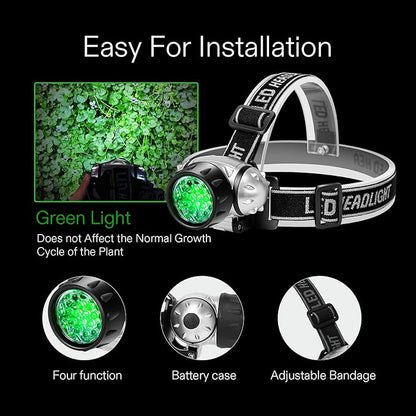 VIVOSUN 2 Pack 19 Bulbs High Intensity LED Green Light Grow Room Headlight