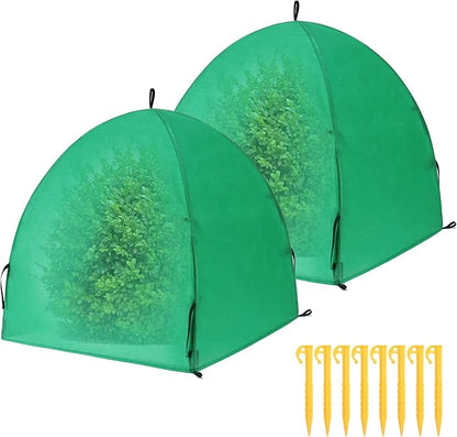 2 Pack Winter Plant Covers Freeze Protection, Shrub Covers Warm Plant Tents for Winter, Frost Protection for Outdoor Plants from Freezing Animals Eating (28" x 28" x 30")