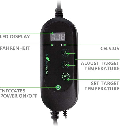 Seedfactor MET Certified Seedling Heat Mat with 50℉~108℉ Digital Thermostat Controller for Seed Germination (20" x 20")