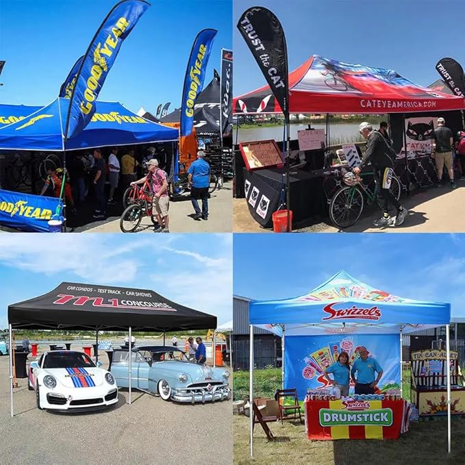 Custom Canopy Tent 10x15 with Logo, Custom Pop Up Canopy Tent Packages for Outdoor and Trade Show Events - Nano-Grade Water Repellent Heavy Duty(1 Full Wall)