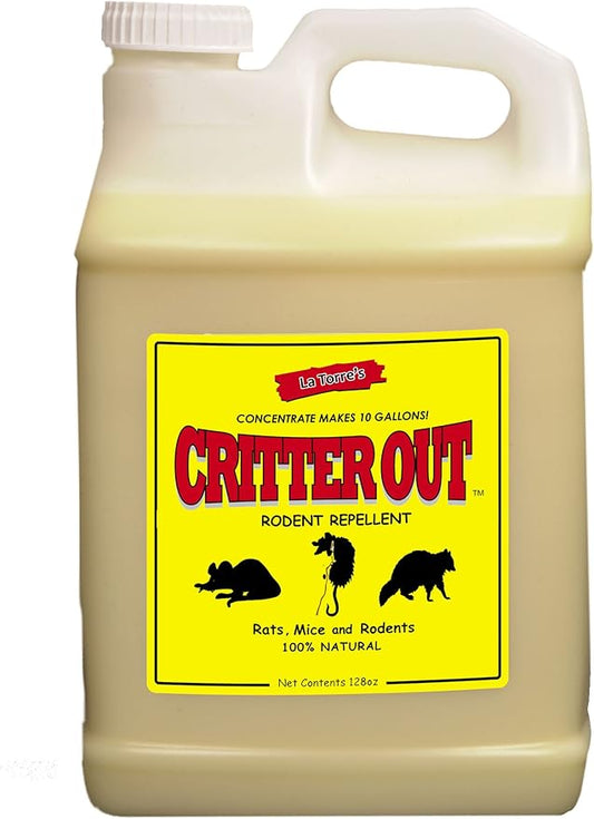 Mouse & Rat Repellent: Peppermint Oil Rodent Repellent, Get Rid of Rats, Mice & Rodents in Your Home & Outside, Protect Engine Wiring, Prevent Nesting, Stops Chewing. Critter Out 1 Gallon Concentrate