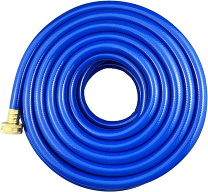 PVC Garden Hose 1/2 Inch Green Heavy Duty Water Hose with Solid Brass Fittings,No Leaking, Flexible,for outdoors,Lawns,Patio (75 FT, Blue, Brass Fittings)