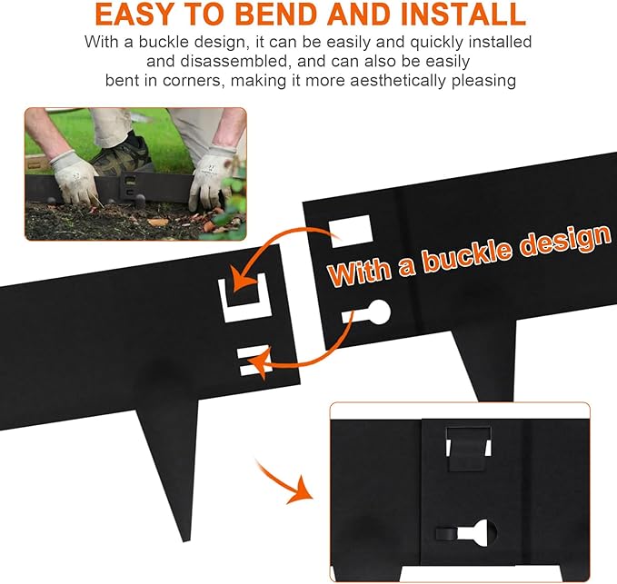 42" L X 7.9" H Metal Landscape Edging, 6 Pack Heavy Duty Galvanized Steel Garden Edging,42 Inch Garden Edging Border for Lawn, Pathway, Yard