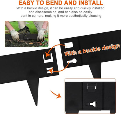 42" L X 7.9" H Metal Landscape Edging, 6 Pack Heavy Duty Galvanized Steel Garden Edging,42 Inch Garden Edging Border for Lawn, Pathway, Yard