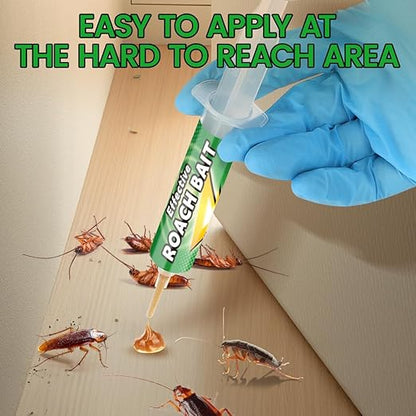 Roach Gel Bait 10 Pack - Fast-Acting Indoor Cockroach Infestation Killer Gel for Indoor Pest Control, Targets German American Oriental Roaches, Includes Gloves and Applicator