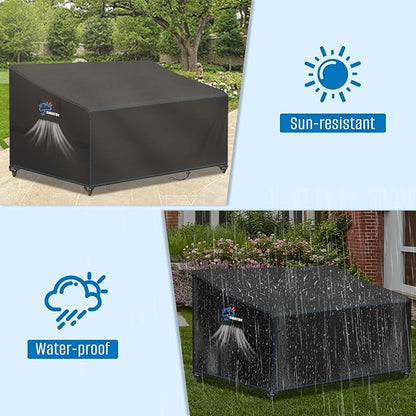 SIRUITON 3-Seat Garden Patio Sofa/Loveseat/Bench Cover 60" W x 42" D x 30" H,Heavy Duty 420D Oxford Waterproof Outdoor Sofa Cover, Lawn Patio Furniture Covers