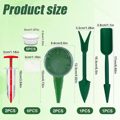 17 PCS Mini Seed Spreader, New Mini Gardening Spreaders, Mini Sowing Seed Dispenser, Reusable Handheld Small Seed Planter Tool for Tiny Seeds