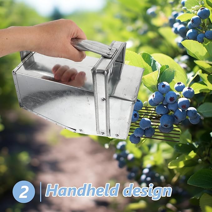 VOSAREA Berry Picker with Metal Comb and Handle Blueberry Picker Scoop Huckleberry Picking Rakes for Easier Berry Harvester