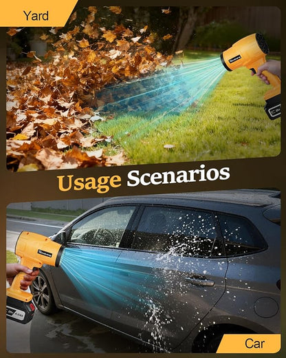 Electric Leaf Blower Cordless,800000RPM Adjustable Gear Handheld Leaf Blower with 2 * 4.0Ah Batteries and Charger Included.Power blowers for Lawn Debris.