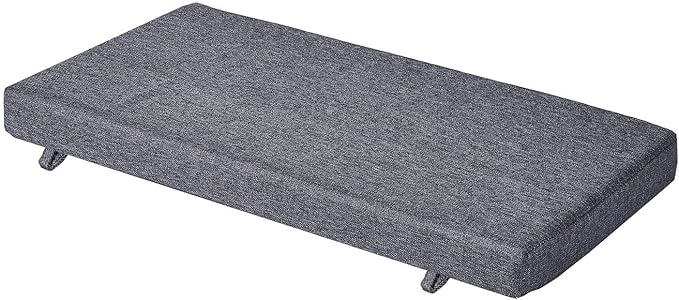 30 x 14 Inch Piano Bench Cushions for Indoor Furniture with Ties Non Slip Kitchen Dining Room Bench seat Cushion for Shoe Storage Ottoman Window Settee Pad, Gray