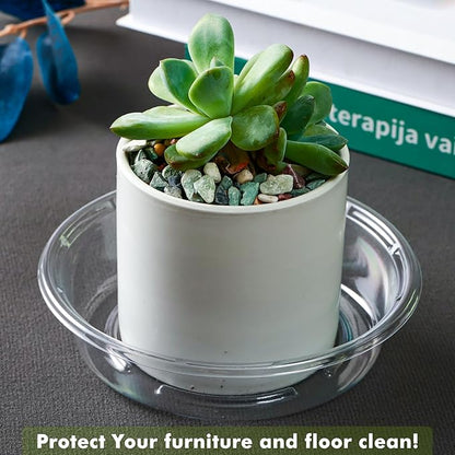 Plant Saucer 30 Pack Plant Trays for Pots 6 Inch Plastic Plant Saucers for Outdoors and Indoors Clear Drip Trays for Potted Plants Flower Pot Plates to Catch Water Plant Drainage Dishes No Holes