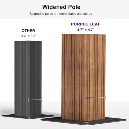 PURPLE LEAF 14' X 20' Outdoor Hardtop Gazebo for Patio Galvanized Steel Double Roof Permanent Canopy Teak Finish Coated Aluminum Frame Pavilion Gazebo with Netting and Navy Blue Curtains