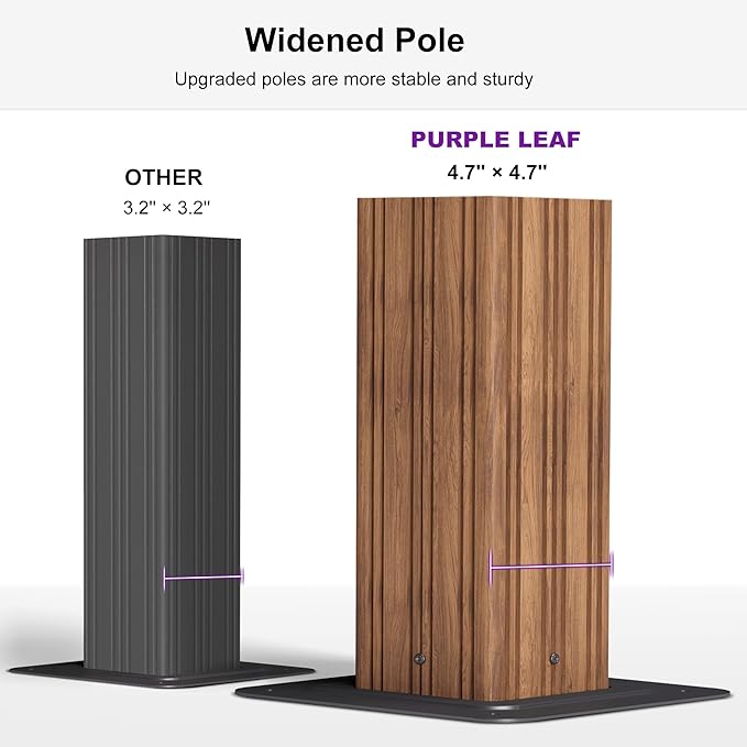 PURPLE LEAF 12' X 20' Outdoor Hardtop Gazebo for Patio Galvanized Steel Double Roof Permanent Canopy Teak Finish Coated Aluminum Frame Pavilion Gazebo with Netting and Navy Blue Curtains