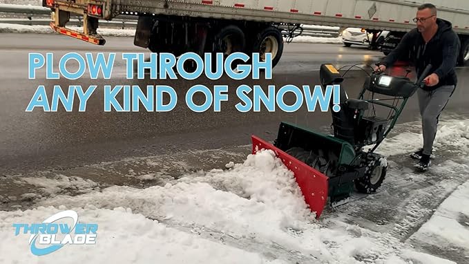 Throwerblade Snowplow Kit with (Blade, and Hardware Included) – Heavy-Duty Snow Plow Blade - Quick & Efficient Snow Removal - Snow Plow Attachment for Snowblowers- 22 to 32-inch 2-Stage and 3 Stage