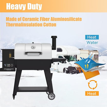 Grill Blanket for Pit Boss 800, Pro 820 and Pro 850 Series Wood Pellet Grills, Thermal Insulated Blanket Warmer for it Boss 67342, 820FB, 820S, 820SC, Ideal for Outdoor Grilling