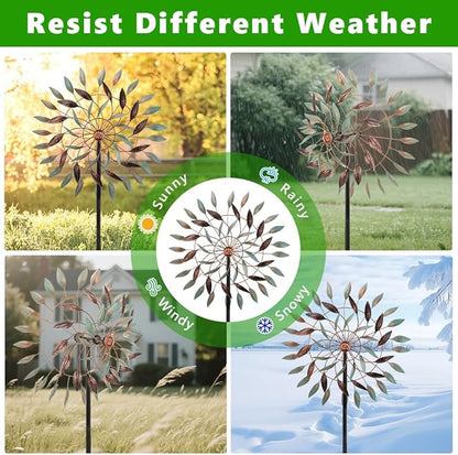 VEWOGARDEN Large Kinetic Wind Spinners Outdoor Metal Leaf Wind Sculptures & Spinners for Yard Garden Lawn Patio Decorations
