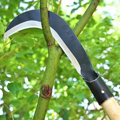 Billhook Sickle Machete Knife,Clearing Sickle,Manganese Steel Blade Hand held Sickle Tool - Multipurpose Gardening Weeding Grass Sickle and Farming Portable Safety Sickle