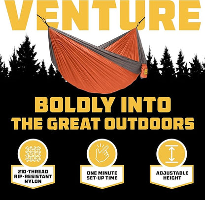 Wise Owl Outfitters Camping Hammock – 500lbs Portable Hammock with Tree Straps - Travel, Backpacking, Hiking, Outdoors Camping Gear - Single or Double