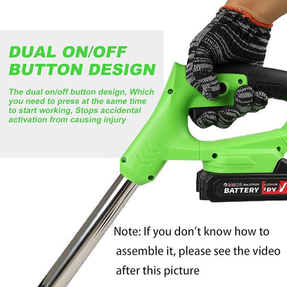 Cordless Weed Wacker Battery Powered Electric 21V 4.0Ah*2pcs 5 Types Blade&Wheels Grass Trimmer/Lawn Edger/Mower/Brush Cutter, Weeder Tool for Lawn Garden Pruning/Trimming (Unfoldable)