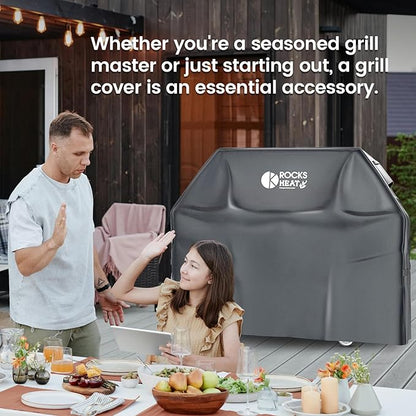Grill Cover 58 inch Cover for Outdoor Grill 600D Heavy Duty BBQ Cover Waterproof, Weather Resistant & Fade Resistant Gas Grill Cover for Weber Charbroil Nexgrill Dyna-Glo Brinkmann