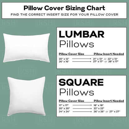 RSH DECOR: Sunbrella Pillow Covers Set of 4 | Covers Only - 20" x 12" | Outdoor Lumbar Pillow Covers Crafted with Sunbrella Performance Fabric | Cabana Regatta