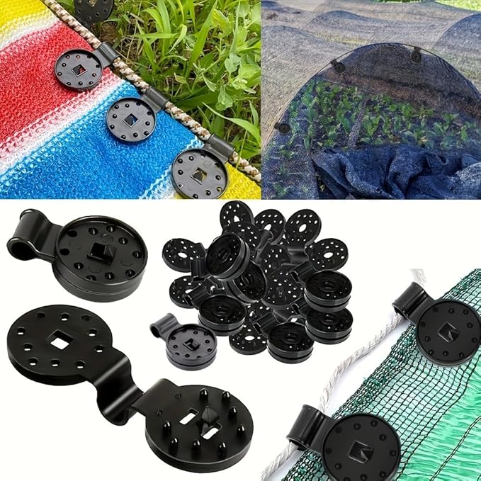 20 Pieces Shade Cloth Clips,Black,Sunshade Cloth, Bird Proof Net, Garden Netting, Greenhouse Nets,Woven Net Heavy Duty Lock Grip, Detachable and Reusable