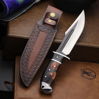 (DeHong-88 Hunting Knife, 7.1" (about 18 cm) Fixed Blade Tactical knife ，Configure leather scabbard,Camping, survival， Slicing, Boning, Gift Collection