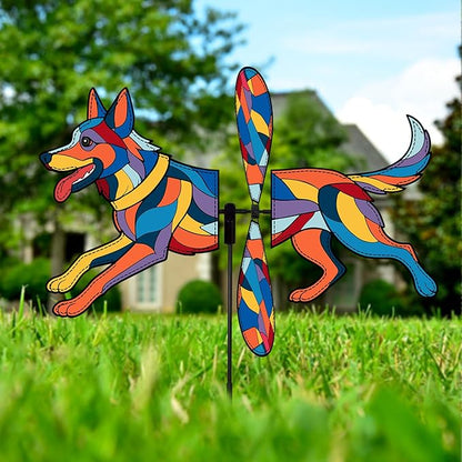 German Shepherd Petite Spinner Outdoor, German Shepherd Dog Wind Spinner for Yard and Garden