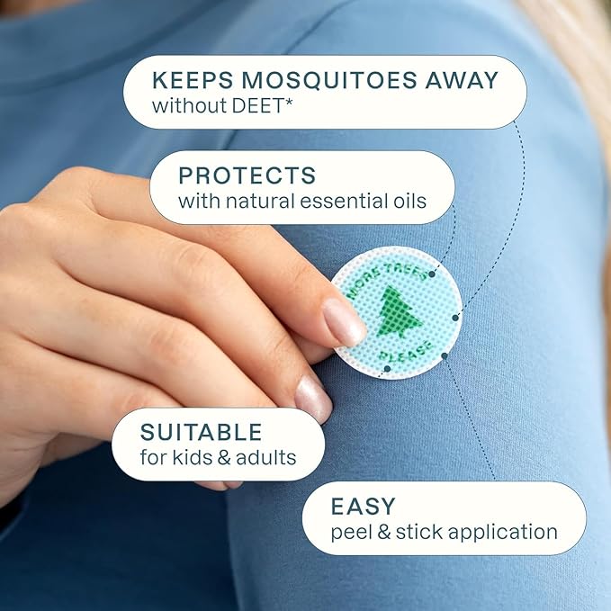 Cliganic Mosquito Repellent Bracelet Stickers Pack for Kids & Adults Multi Color, Natural DEET-Free, Essential Oil Infused 20 Bands with 30 Patches, Citronella Scent (50)