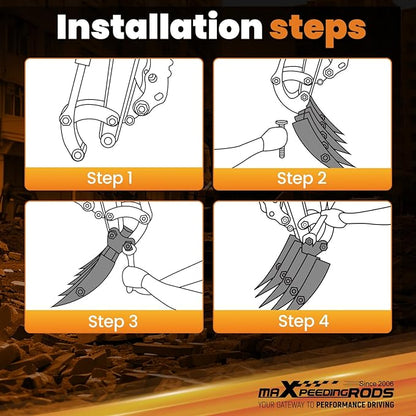 maXpeedingrods Mini Excavator Rake, Wide Backhoe Rake for 0.8-1.5T Excavators, Hydraulic Tilt Excavator & Backhoe Attachment for Excavator
