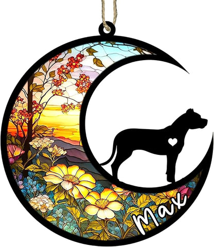 Personalized Dog Memorial, Custom Name Dogo Argentino Dog Christmas Ornament with Name, Custom Breeds, Pet Loss Light Catcher, Gifts for Lovers Loss of Pet Sympathy on Mothers Day Christmas