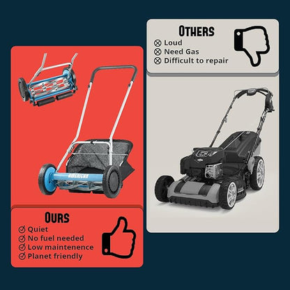 American Lawn Mower Company 20-Inch 5-Blade Walk Behind Reel Mower with Grass Catcher