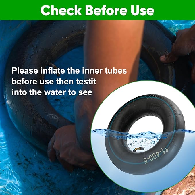 11x4.00-5 11x4.50-5 11x5.00-5 Inner Tubes, 2 Pack Heavy Duty Replacement Tire Inner Tubes with Bent Valve Stem for Wheelbarrows, Lawn Mowers, Hand Trucks, Trailers, Snow blowers, etc