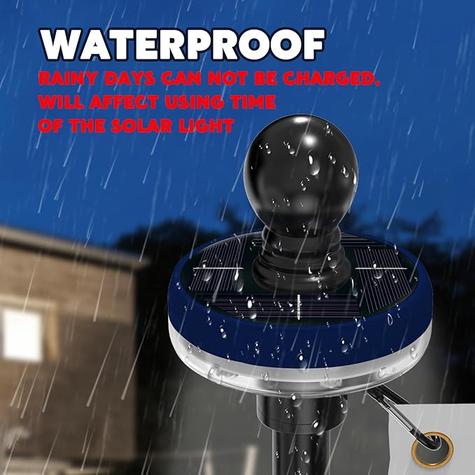 ZMTECH 1PC Flag Pole Light Solar Powered, Waterproof, Solar Flag Pole Light for 5-10FT Flag Poles, Solar Light for 1 inch Diameter Flagpole Outdoor, Auto On/Off (Blue)