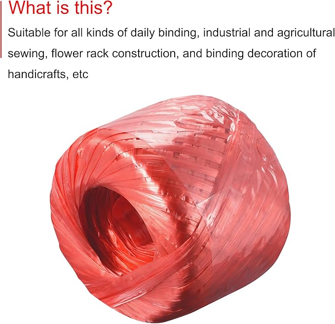 MECCANIXITY Polyester Nylon Plastic Rope Twine Household Bundled for Packing Gardening Craft,150m Length,Red
