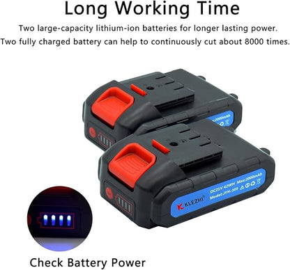 Professional Cordless Electric Pruning Shears with 2 PCS Backup Rechargeable 2Ah Lithium Battery Powered Tree Branch Pruner Branch Cutter, 30mm (1.2 Inch) Cutting Diameter