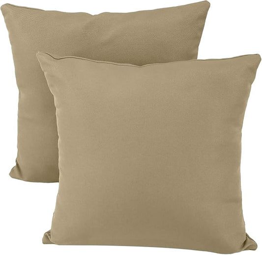 idee-home Outdoor Pillows with Inserts Included, Patio Outside Square Pillows Waterproof Set of 2, 18 x 18 inch