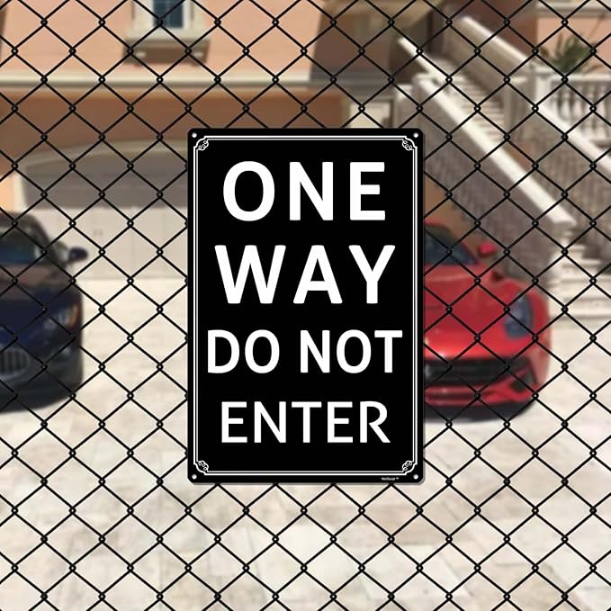 12x16" One Way - Do Not Enter Parking Lot Sign - High-Intensity Grade Aluminum, Weatherproof & Fade-Resistant, Ideal for Outdoor & Indoor Use - Curbside Sign