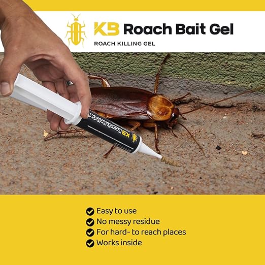 Cockroach Killer Indoor Home Gel (8 PCS) - Combat Gel Alternative with Fipronil 0.05% | Roach Bait Station for Pest Control | 97% Efficacy for American Roaches (99% for German)